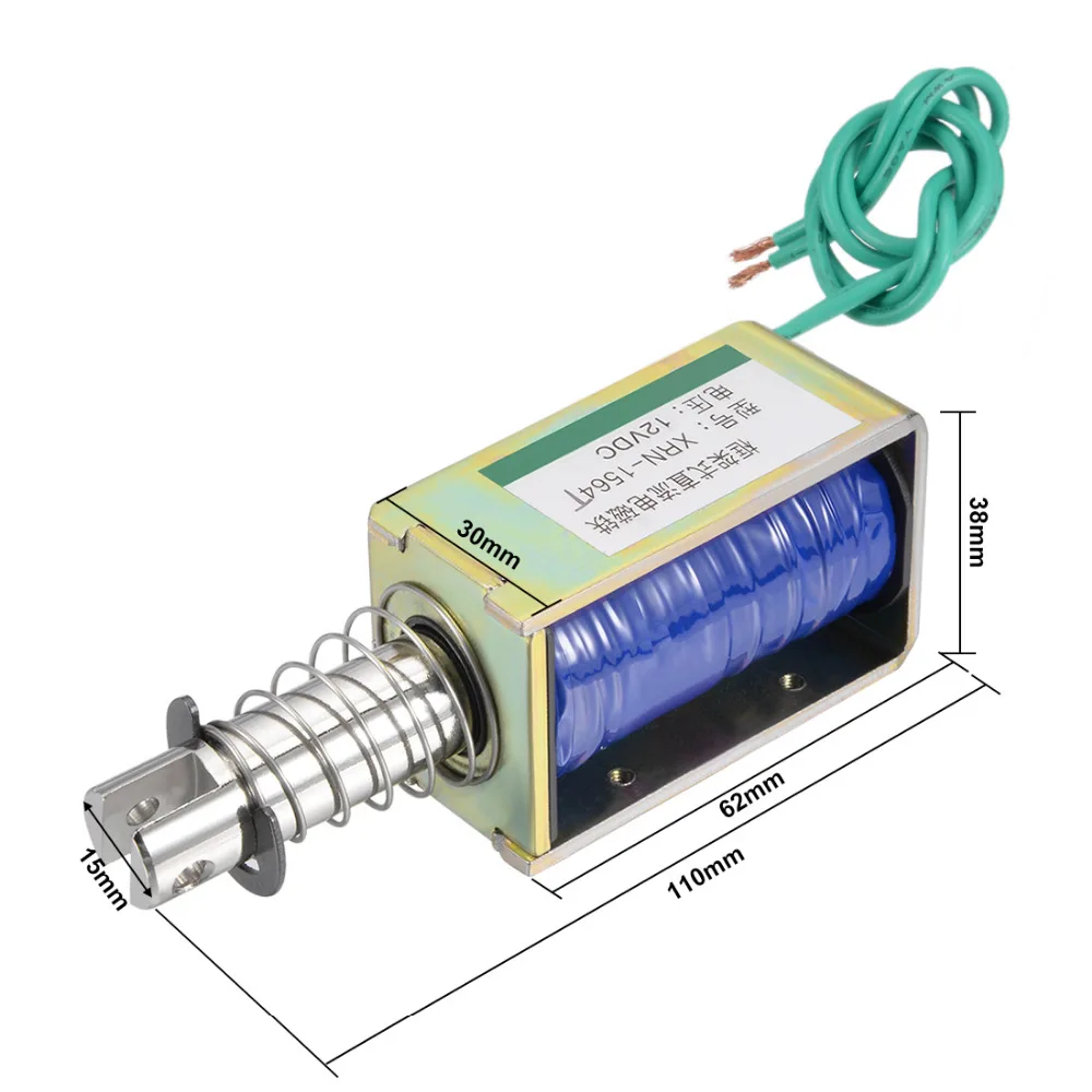 Uxcell DC12V 24V Магнитный соленоидный нажимной Тип открытая рамка Электромагнит 15N 55N 60N 10 мм Дорожный электромагнитный магнитный материал