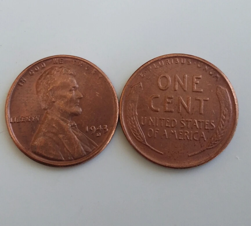 1943d LINCOLN один центов COPY Coin