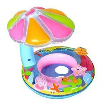 

Durable Cute Print Inflatable Safety Float Seat Baby Swimming Ring With 1-4 Years Old Shade
