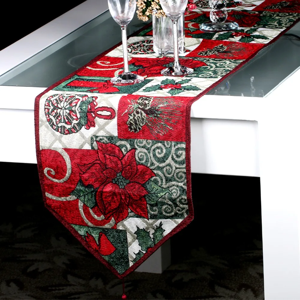 Christmas Style Table Runner for Wedding Bed Runner New Year Christmas