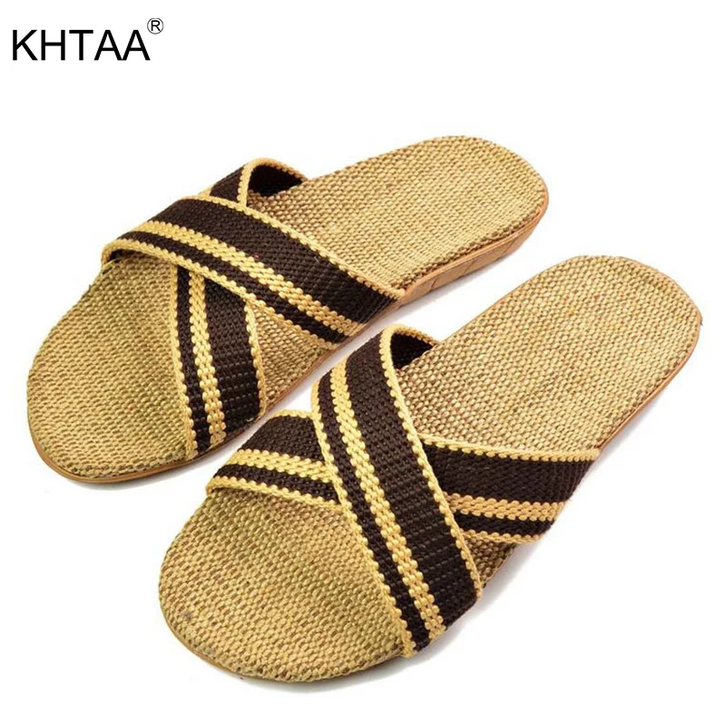 

KHTAA Fashion Summer Home Slippers Indoor Floor Shoes Cross Belt Silent Sweat Women Sandals Multi Color Comfort Flats 2019 New