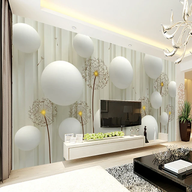 Dandelion With Ball Photo Wallpaper Living Room Tv Wall Dandelion With Ball Photo Wallpaper Living Room Tv Wall Backdrop