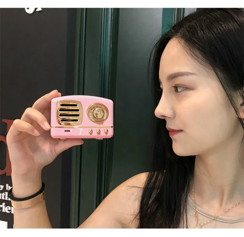 Portable Bluetooth Speaker Mini Wireless Bluetooth Speakers Portable Retro Radio USBTF Card Music Player HIFI Subwoofer Speaker14