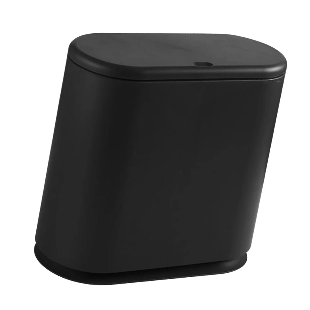 Modern Fashion White Flip Lid Trash Can Double Garbage Bag Holder Waste Bin