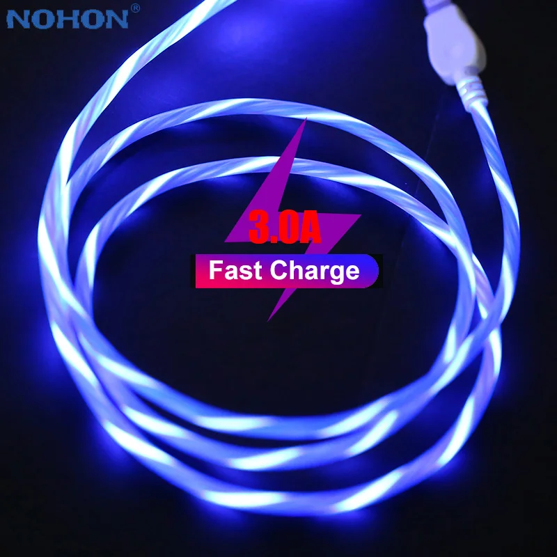 

LED Micro USB C Type C Cable Charger Data Cord For iPhone XS Max 6 7 8 Plus 8 PIN Samsung Huawei USB-C USBC Type-C Fast Charging