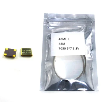 

10pcs SMD 5070 active crystal oscillator OSC 48MHZ 48M 7050 5*7 3.3V 25PPM