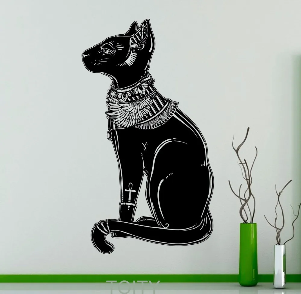 Egyptian Cat Wall Decal Religion Animal Vinyl Sticker Symbol of Goddess