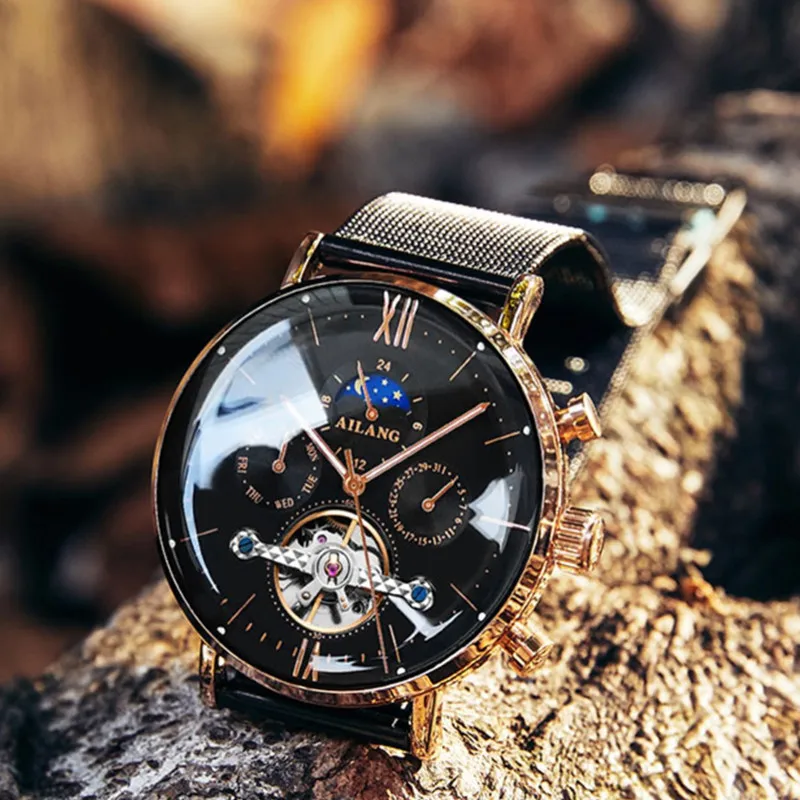 Часы наручные AILANG Relojes мужские спортивные часы скелетоны водонепроницаемость 30 м