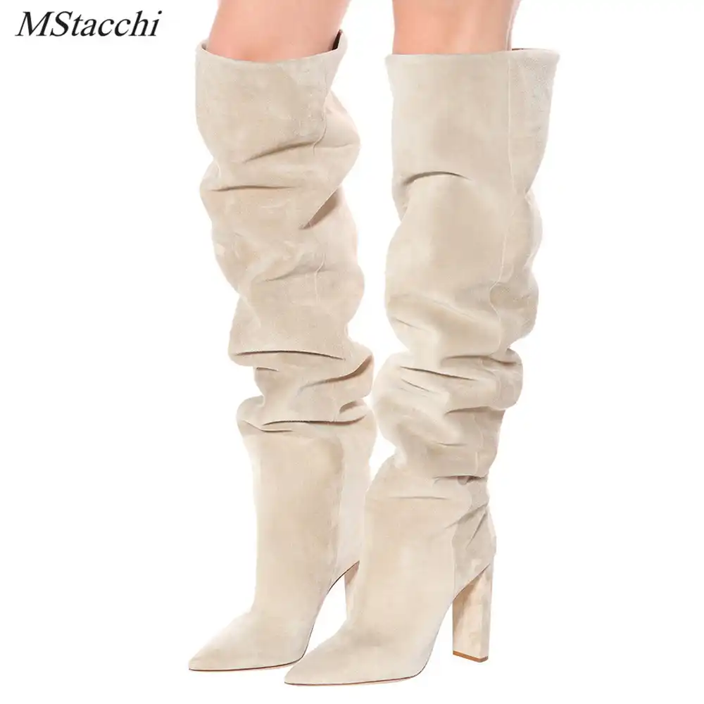 knee length slouch boots