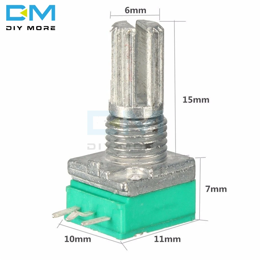 Rotary Potentiometer 5PCS B5K 10K 20K 50K 100K 500K Ohm 3 Pin 3P 6mm Knurled Shaft Single Linear B Type DIY Kit 3PIN Caps rotary potentiometer,adjustable resistor
