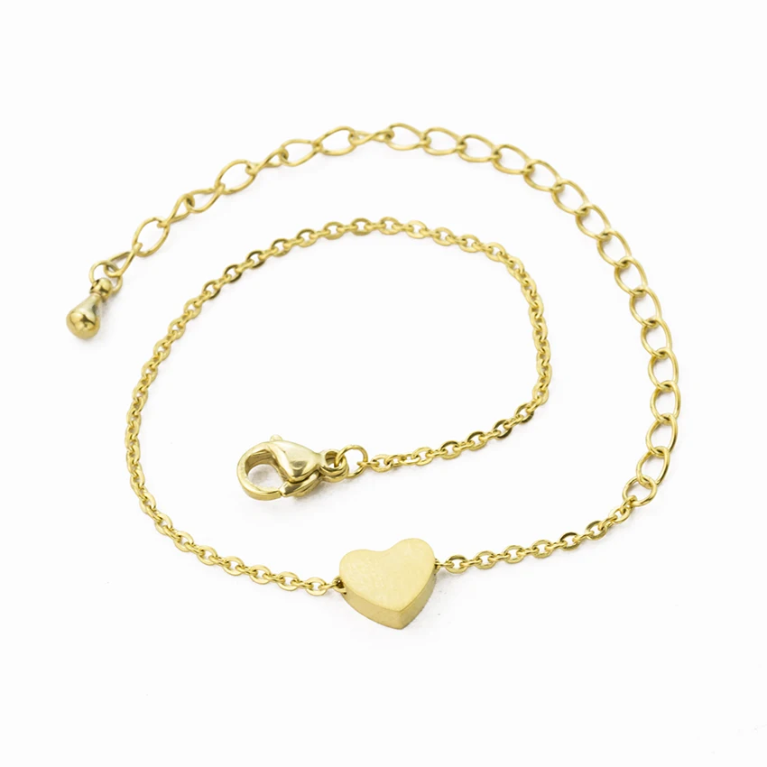 10 шт. Браслеты нержавеющей стали Женская Мода Сердце Браслет Свадебные украшения