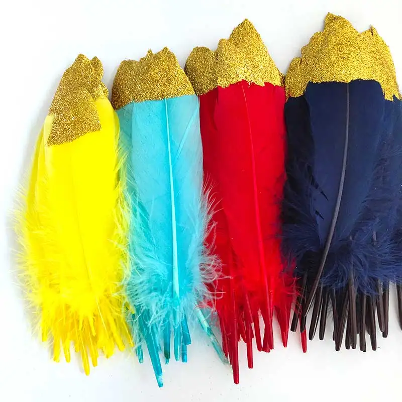 5 шт. красивые золотые гусиные перья DIY украшения декоративные аксессуары