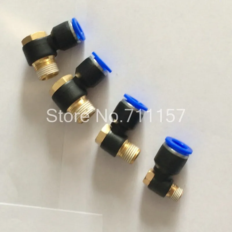 5PCS Tube OD 6mm x 1/2" BSP Male Pneumatic Connector Push In To Connect Fitting 