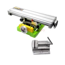 Мини Прецизионный многофункциональный Рабочий стол BG6350 скамейка тиски дрель фрезерный станок стент+ 2," Параллельная челюсть тиски набор Рабочий стол