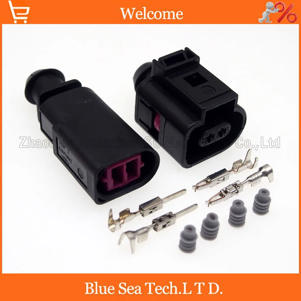 

10 sets 2 Pin 1.5mm 1J0973802/1J0973702 Auto Temp sensor plug,deflation valve plug waterproof connector for VW etc.