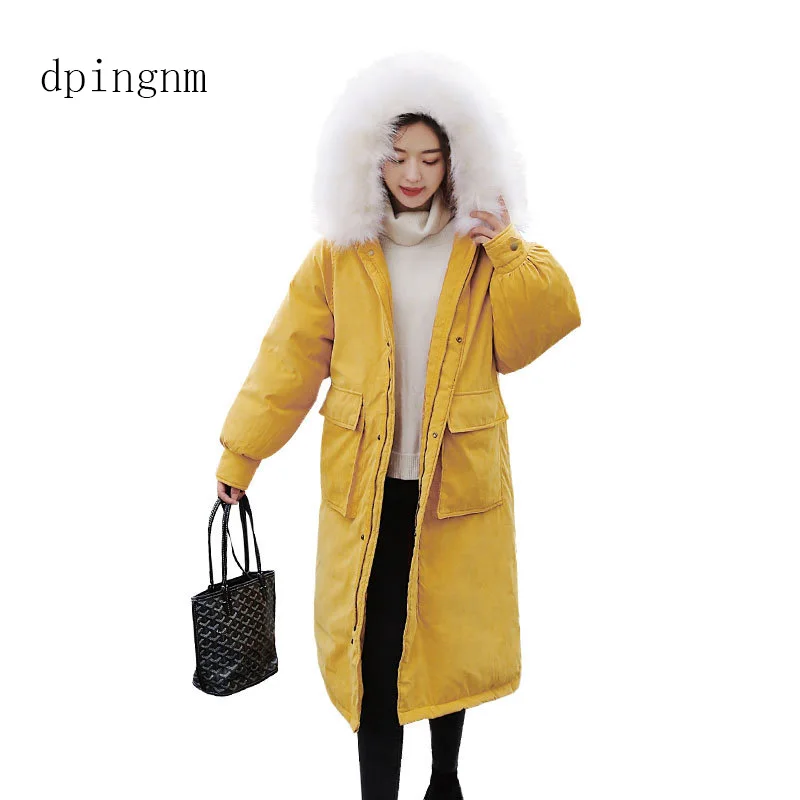 

2019 Women's Coat Jacket Medium Length Women Parka With a Rabbit Fur Winter Thick Coat Women New Winter Collection Hot