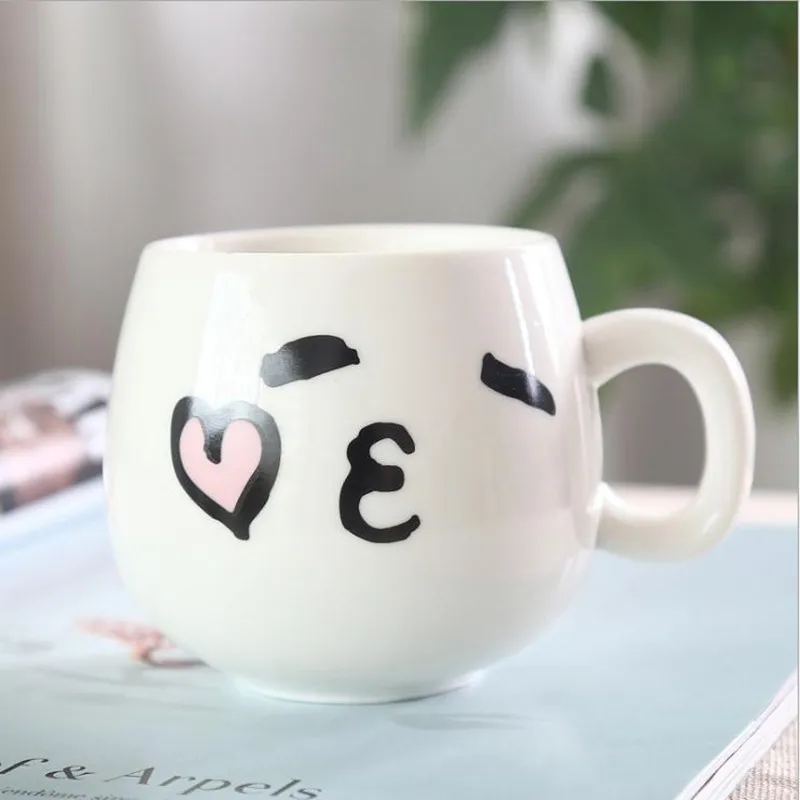 Милая керамическая черно белая дизайнерская кружка для кофе kawaii lovers Пара