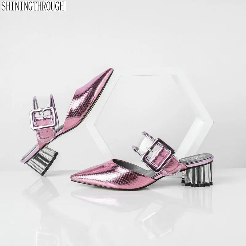 

Fashion Women Pumps 2019 New Genuine Leather genuine Leather Sandals Summer Party Casual Mules Shoes Woman