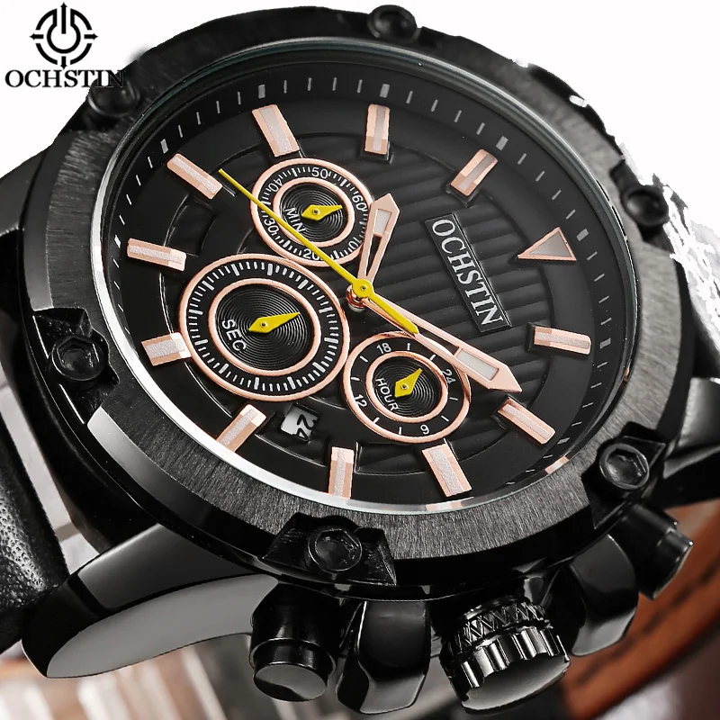 

Men Watch Men wrist watch Quartz OCHSTIN Sport Waterproof Steel Band Black Army Male Wristwatch Clock Relogio Masculino