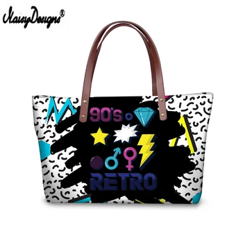 

NOISYDESIGNS Brand Women's Handbags 90s Style Printing Female Fashion Leather Totes Bolsa Feminina Ladies Messenger Bag Mujer