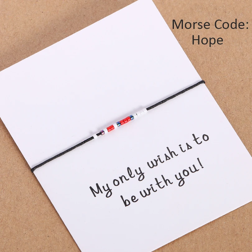 Браслет G.YCX Pulseras Miyuki Morse с надписью Love Wish Card подходящие браслеты для пар подарок