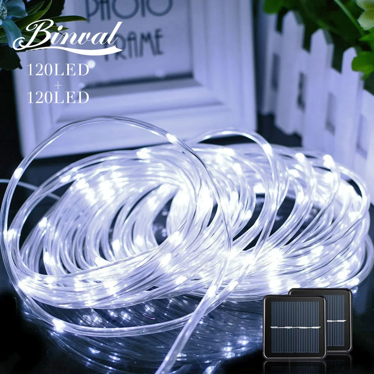 Binval Solar Rope Lights 120 LEDs Holiday Lighting