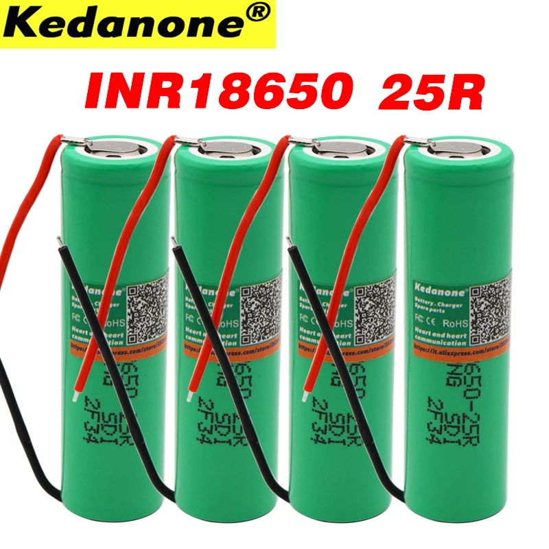 18650 2500mAh аккумулятор INR1865025R 3,6 V разряда 20A выделенная батарея питания для samsung+ DIY провода