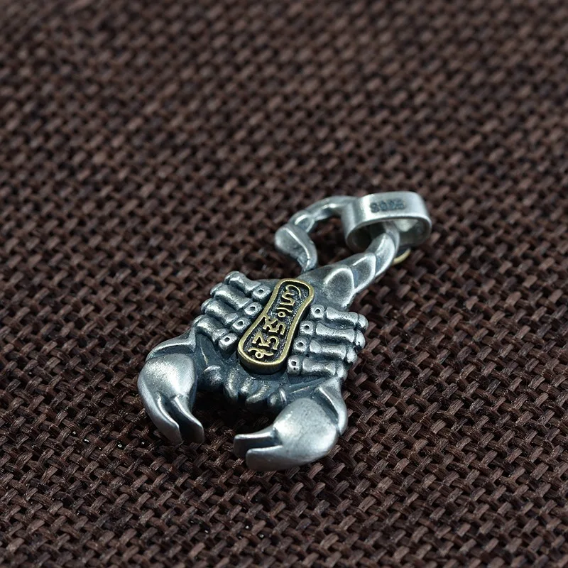 Balmora 925 prata esterlina escorpião retro pingentes