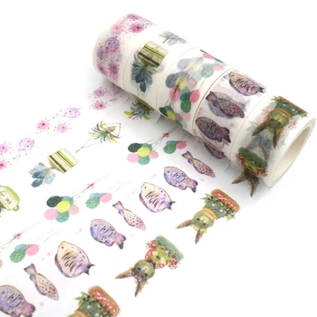 

Creativity Marine Fish And Balloons Tape DIY Decoration Scrapbooking Planner Masking Tape Adhesive Tape Kawaii Stationery 1PCS