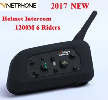 Vnetphone V6 1200 м мотоцикл bluetooth-шлем домофон полный дуплекс для 6 гонщиков, BT Беспроводной motocicleta переговорные гарнитуры