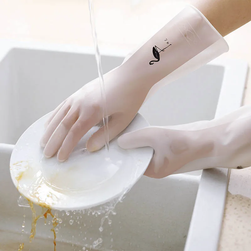 

1 Pair Waterproof Household Cleaning Tools Cleaning Glove Kitchen Silicone Dish Washing Gloves Portable Garden Cleaning Gloves