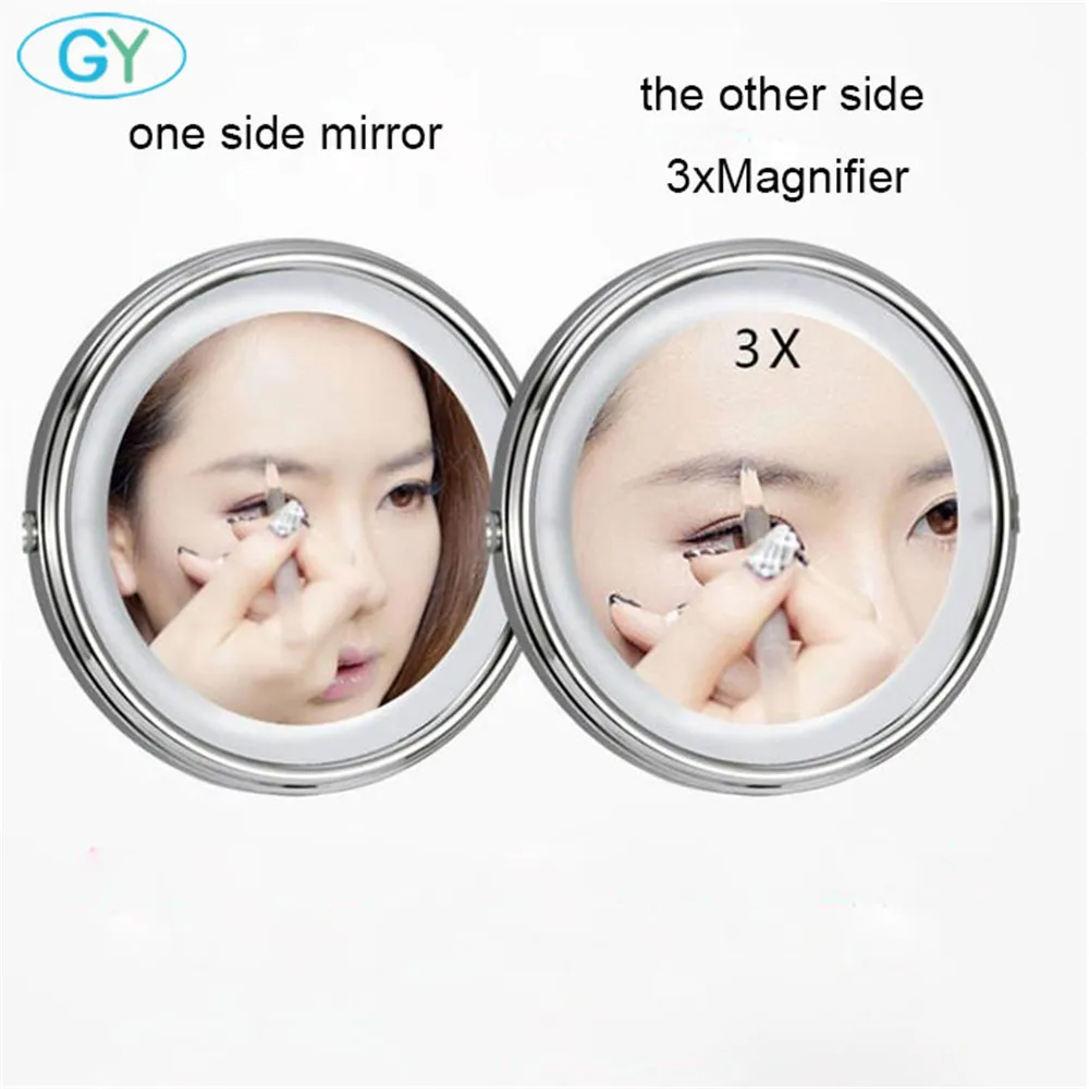  Modern LED vanity lights foldable 3xMagnifier led makeup mirror lamp plug in folding magnification 