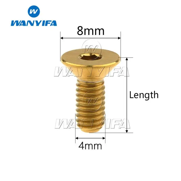 Wanyifa Ti болты M4x 8 10 15 20 мм Шестигранная розетка потайной титановый винт для велосипедной педали модель самолета