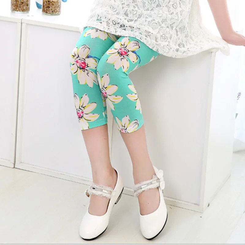 2018 Girls Leggings Children Pants Print Flower Kids Girls Pants