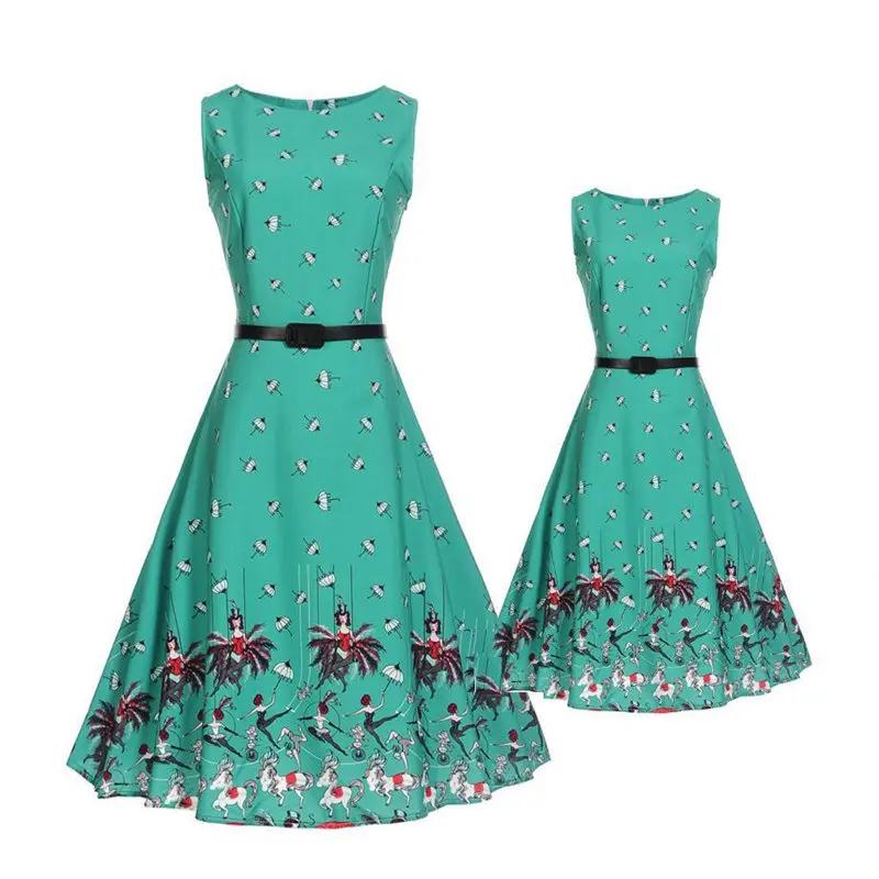 Летние платья для мамы и дочки новинка 2017 платье девочек подростков детская