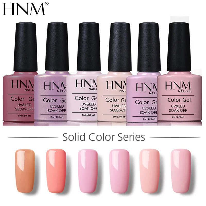 

HNM 8ML Pure Color Nail Gel Long Lasting UV LED Gel Nail Polish Lucky Lacquer Hybrid Gel Varnish Gellak Nail Gelpolish Ink Glue