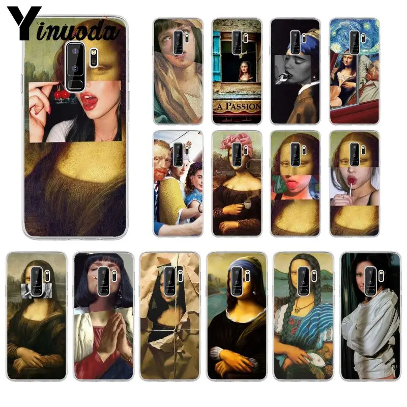 Yinuoda Ван Гог Мона Лиза Девушка жемчужные серьги Art Прозрачный чехол для телефона