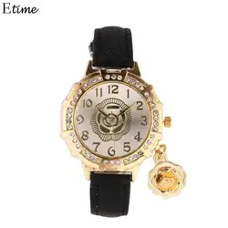 FANALA Для женщин часы моды часы Для женщин кулон Роза круглый указатель Пряжка кварцевые часы relogio feminino reloj mujer