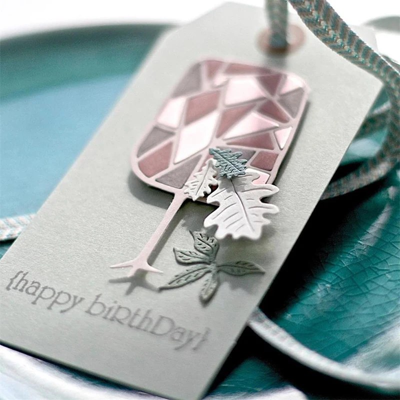 

JC 3pcs Leaf Metal Cutting Dies for Scrapbooking Happy Birthday Dies Cut Craft Stencil Handmade Paper Card Make Model Decoration