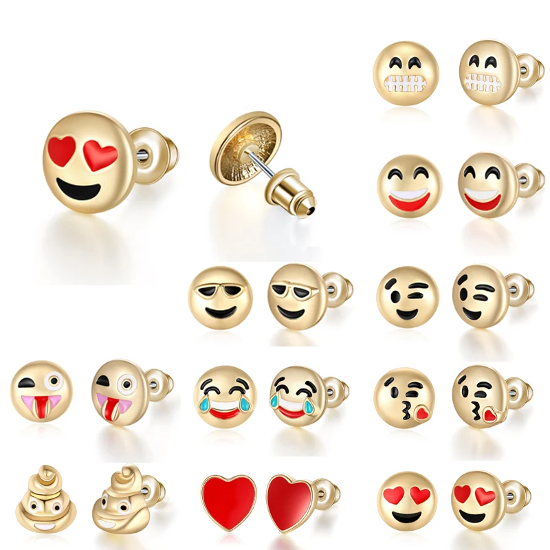 

Hot Sale 1Pair New Smile High Quality Emoji Allergy Free Women Cute Cartoon Girls Earrings Gifts Drop Shipping