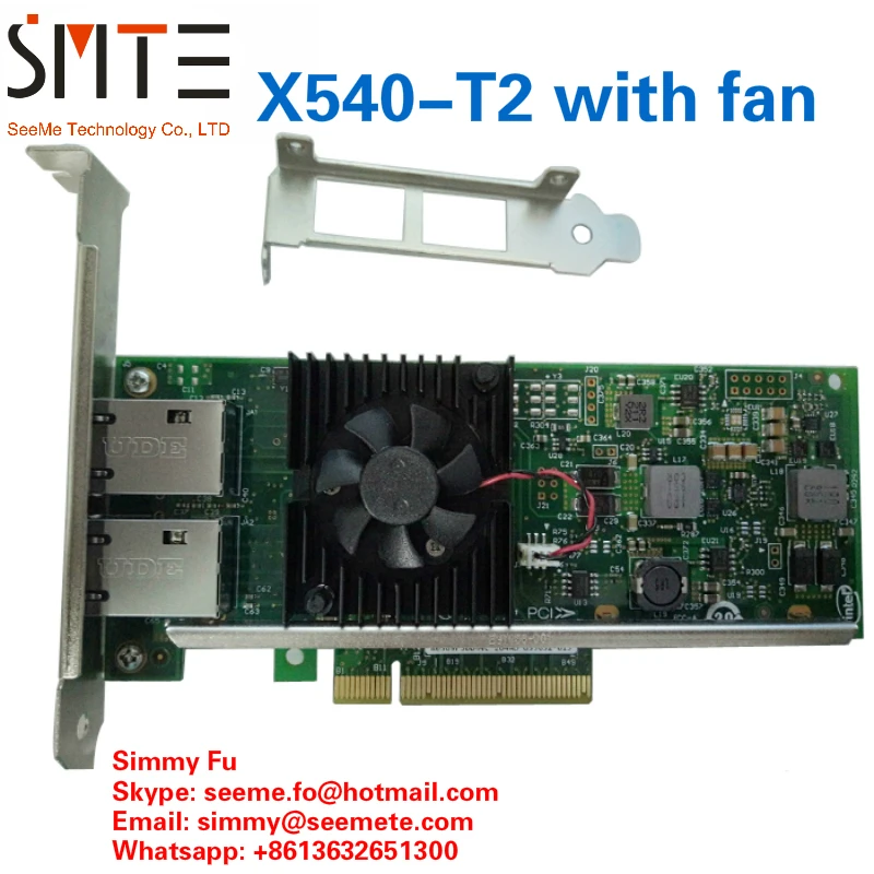 

X540-T2 with fan 10G Dual RJ45 Port PCI-E Ethernet Network Adapter
