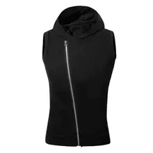 Хит, Летний жилет для активного спорта, бега, без рукавов, с капюшоном, на молнии, мужской жилет размера плюс 5XL