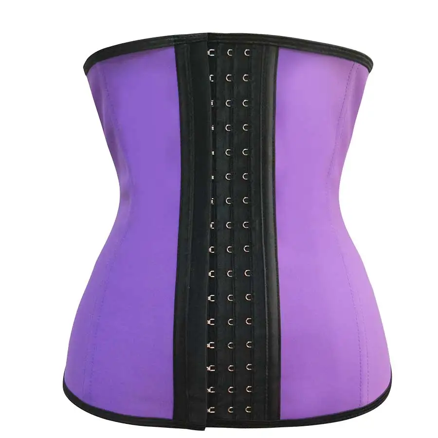 Латексный тренажер для талии утягивающий латексный пояс для корректирования талии корсет для похудения моделирующий ремень горячий формирователь тела для похудения латексный корсет - Цвет: Purple
