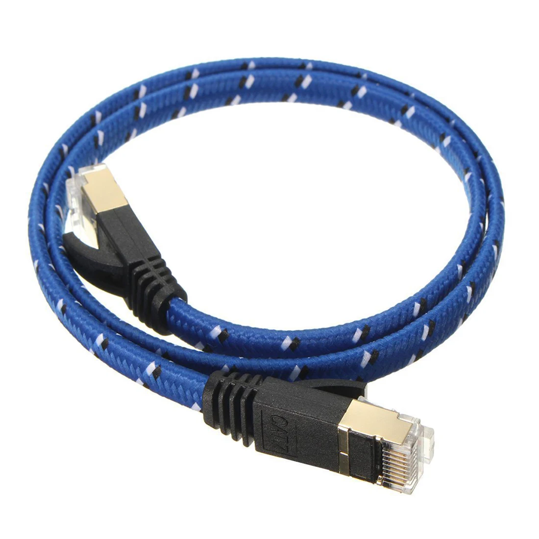 50cm Braided CAT 7 10 Gigabit Cable Modem Router Patch RJ45 LAN Network Bluein Data