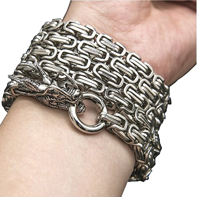 Pulsera de mano dragón de acero inoxidable para exteriores, brazalete táctico metálico 101cm, con protección de autodefensa, resistente a la corrosión - AliExpress