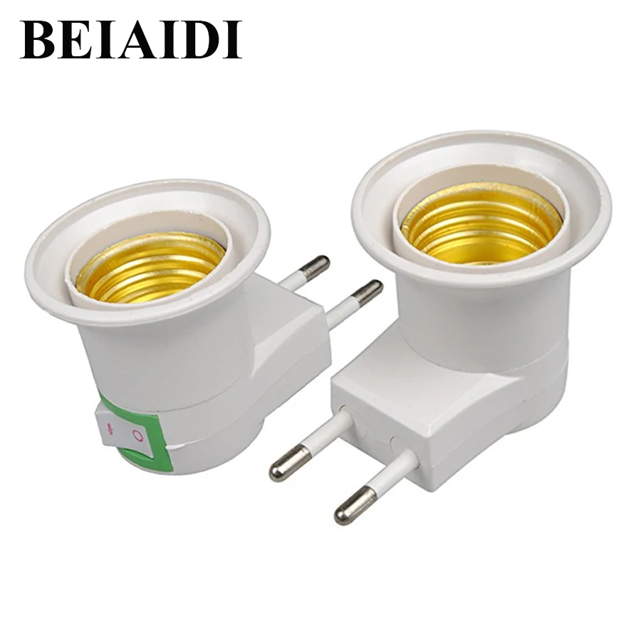 BEIAIDI 2pcs E27 LED light Bulb Adapter Lamp Holder Converter With