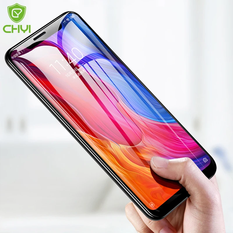 Защитное стекло для экрана CHYI с изогнутым стеклом для Xiaomi Mi 8 с полным клеем, лучшее олеофобное покрытие для Xiaomi Mi