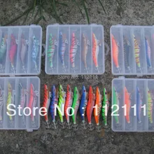 5 шт. 3.5# блесен, squid крючки, упакованные с пластик коробка(randomcolour смешанные