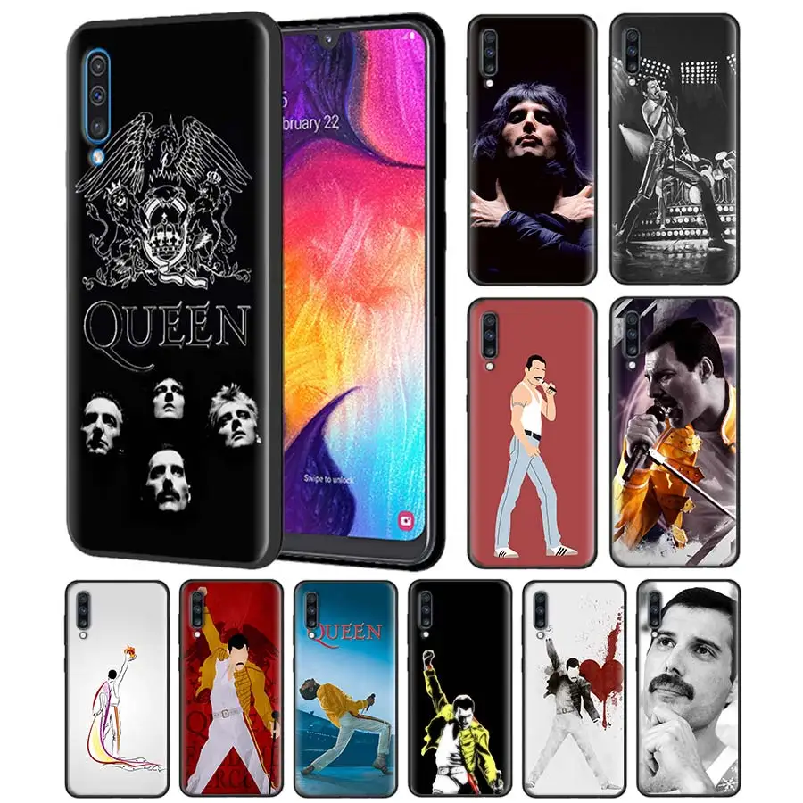 

Silicone Case for Samsung Galaxy A70 A50 A40 A10 A20 A30 A80 A6 A7 A8 Plus A9 Case Queen Freddie Mercury Black Soft Case