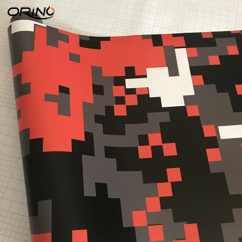 Orange Digital Camouflage Vinyl Film Sticker-3